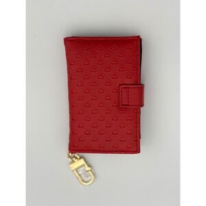 Betsey Johnson Red Heart Card Holder Wallet Keychain Women